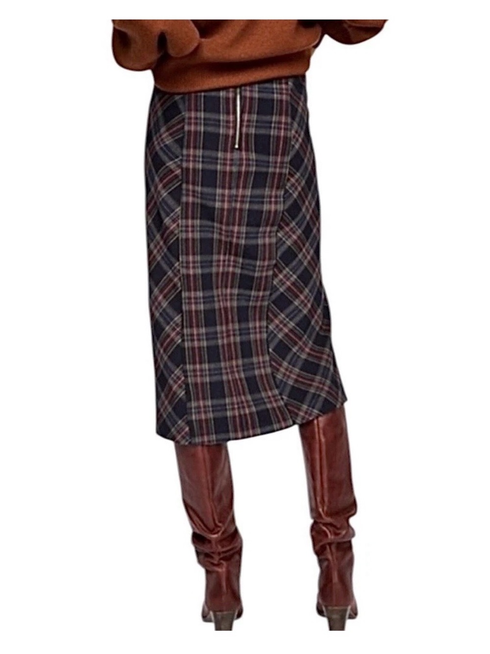 Free People Wellington Tartan Plaid Pencil Skirt - Picture 2 of 6